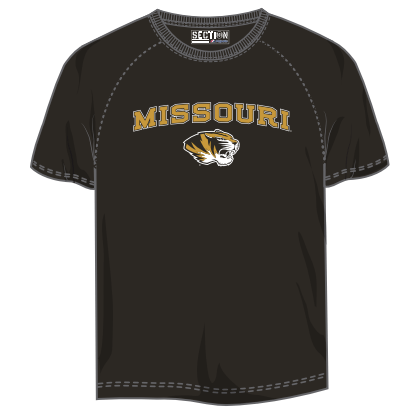 Mens NCAA Missouri Tigers Section 101 Training Tee By Majestic - Pro Jersey Sports