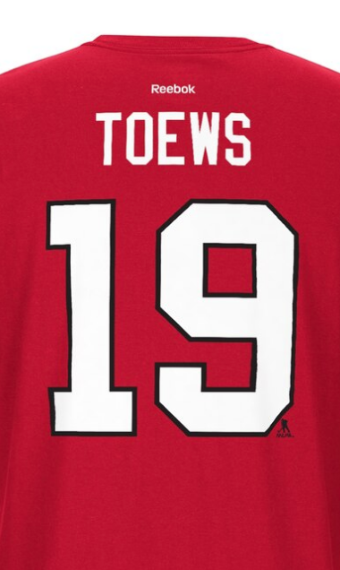 Men's Chicago Blackhawks Jonathan Toews Reebok T-Shirt- "C" Patch - Pro Jersey Sports