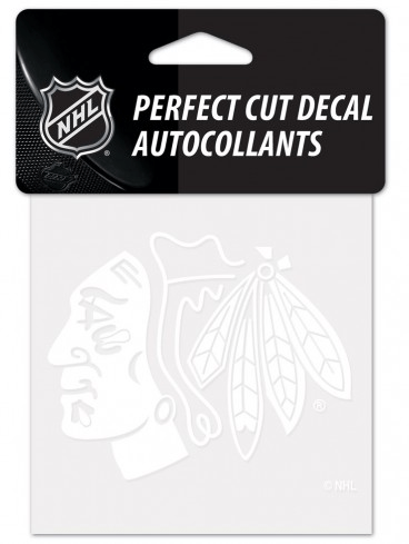 Chicago Blackhawks 4X4 White Perfect Cut Decal By Wincraft - Pro Jersey Sports