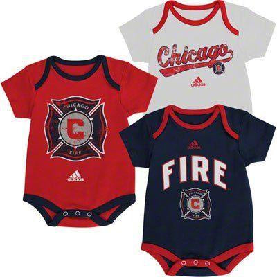 adidas Chicago Fire Infant Creeper 3 Pack Bodysuit - Pro Jersey Sports