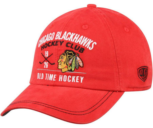 Old Time Hockey Chicago Blackhawks Red Dover Slouch Adjustable Hat - Pro Jersey Sports