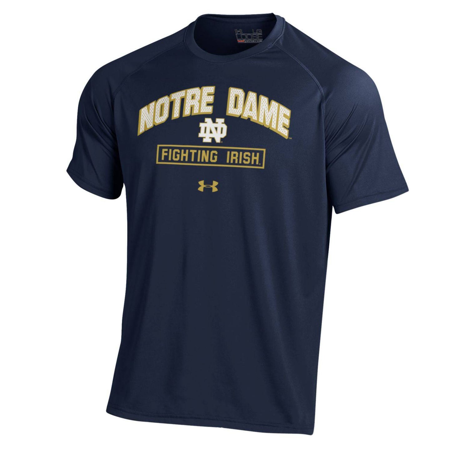 Men's NCAA Notre Dame Fighting Irish Heatgear Navy Short Sleeve Tech Tee - Pro Jersey Sports