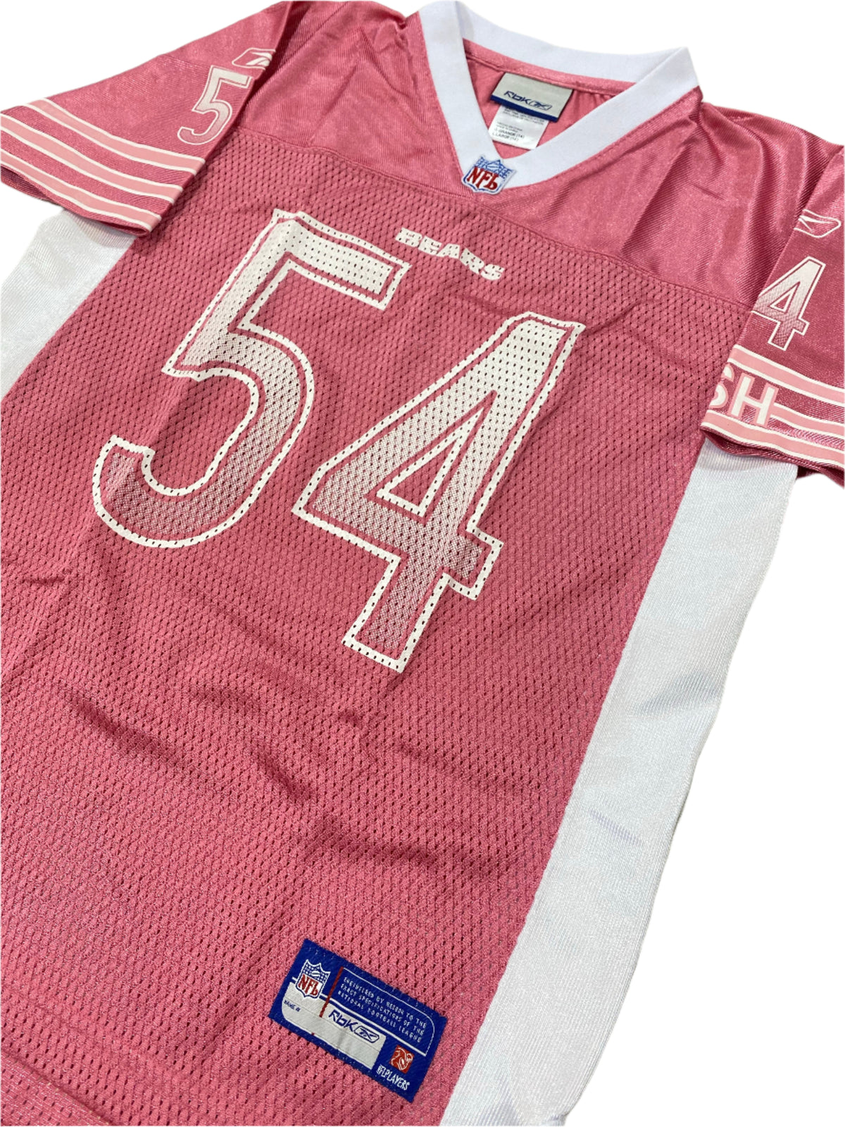 Youth Girls Chicago Bears Brian Urlacher Pink & White Jersey - Pro Jersey Sports