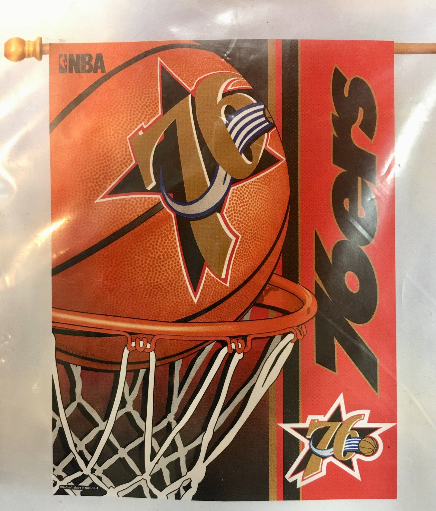 Philadelphia 76ers Retro Logo Team Flag - Pro Jersey Sports