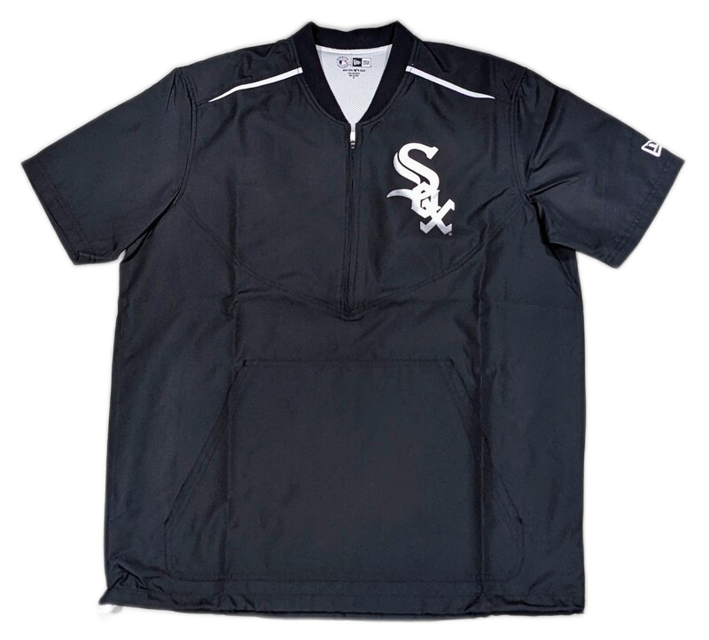 Men's Chicago White Sox New Era Half-Zip Black Short Sleeve Windbreaker - Pro Jersey Sports