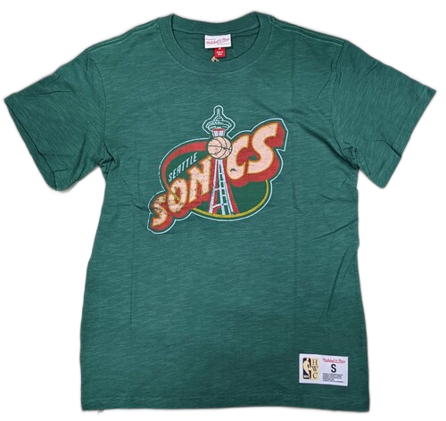 Men's Seattle SuperSonics NBA Legendary Slub Green Tee By Mitchell And Ness - Pro Jersey Sports