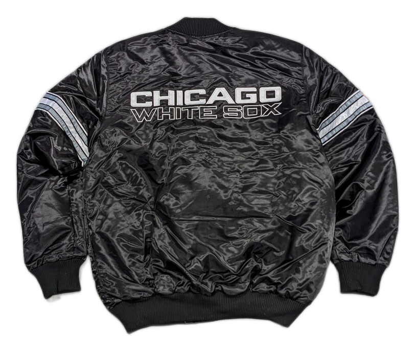 Men's Chicago White Sox Pick & Roll Starter Satin Jacket-Black - Pro Jersey Sports