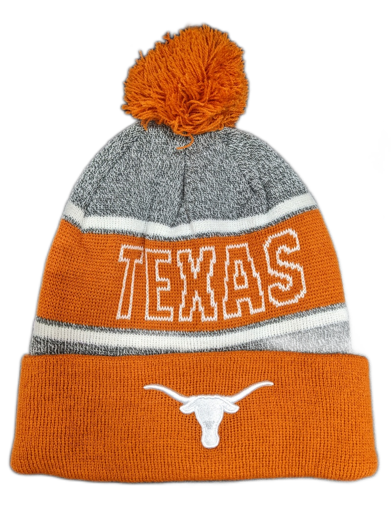 Texas Longhorns NCAA Top of the World Burnt Orange Cuffed Pom Knit Hat - Pro Jersey Sports