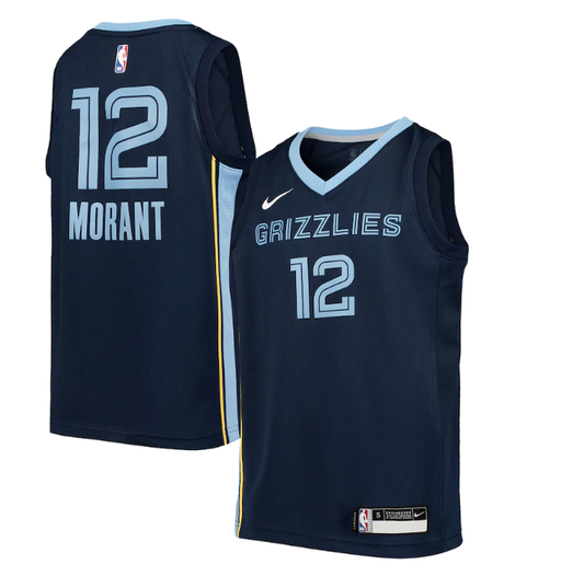 Nike Ja Morant Memphis Grizzlies Youth Blue Team Swingman Jersey - Pro Jersey Sports