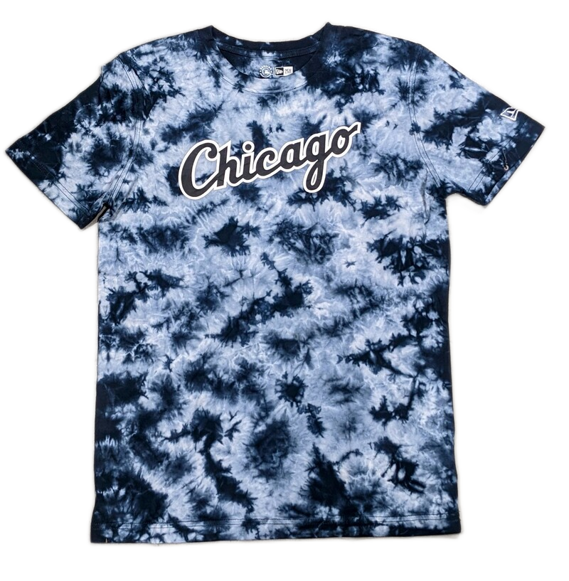 Men's Chicago White Sox New Era Gray and Black Tie-Dye Road Script T-Shirt - Pro Jersey Sports