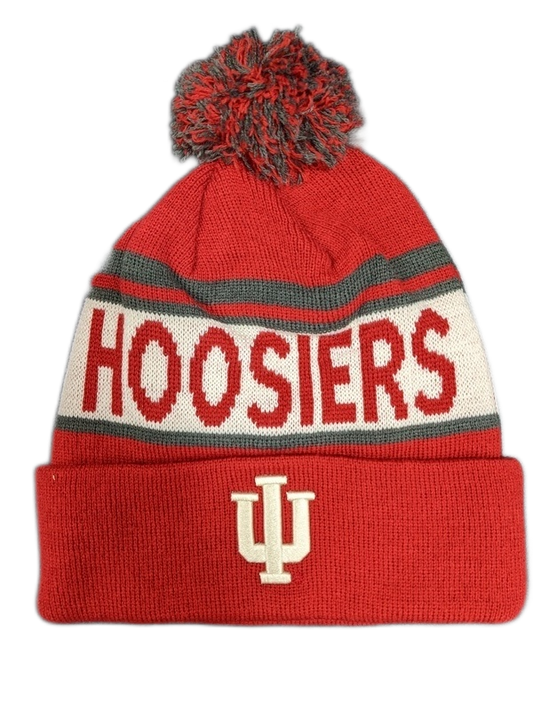 Indiana Hoosiers NCAA Top of the World Red Cuffed Pom Knit Hat