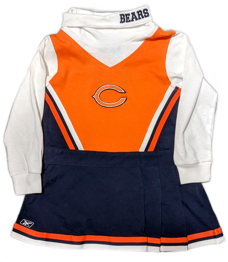 Girls Reebok Chicago Bears Child Orange/Navy Turtleneck Cheerleader Dress - Pro Jersey Sports