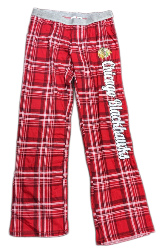 Chicago Blackhawks Womens Formation Knit Printed Plaid Pajama Pants - Pro Jersey Sports