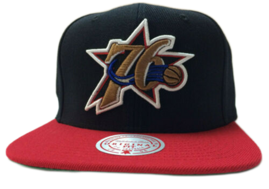 Mens NBA Philadelphia 76ers Team 2 Tone Snapback Hat By Mitchell And Ness - Pro Jersey Sports