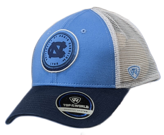 Top of the World Men's North Carolina Tar Heels Blue/White Iconic Adjustable Trucker Hat