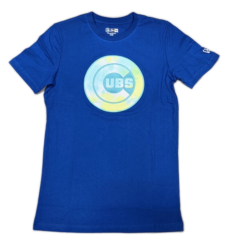 Men's Chicago Cubs New Era Tie-Dye Logo Blue T-Shirt - Pro Jersey Sports