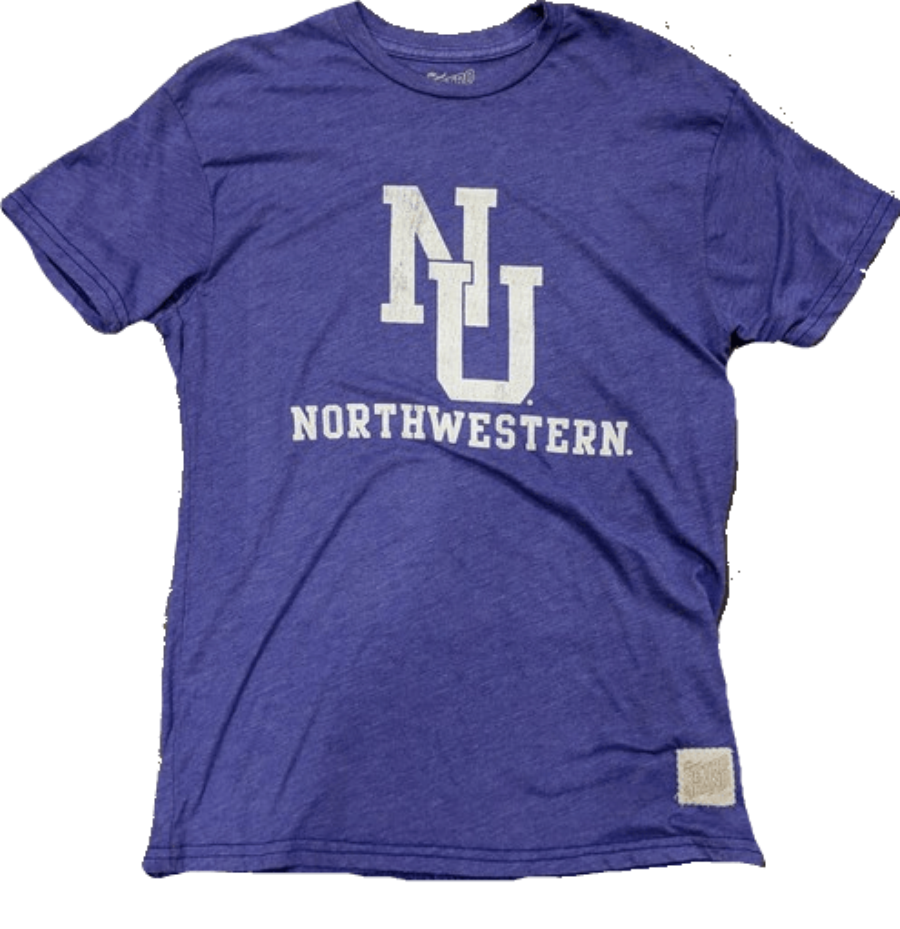 Men's NCAA Northwestern Wildcats Retro Brand Purple Heather Tee - Pro Jersey Sports