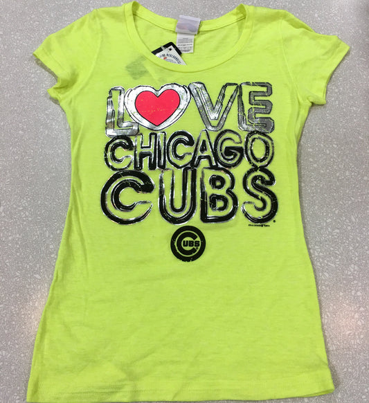 Women's Chicago Cubs Love Neon Tee