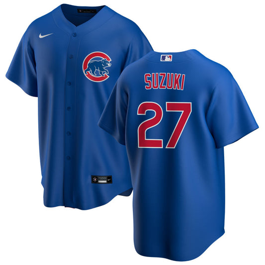NIKE Men's Seiya Suzuki Chicago Cubs Blue Alternate Premium Stitch Replica Jersey - Pro Jersey Sports
