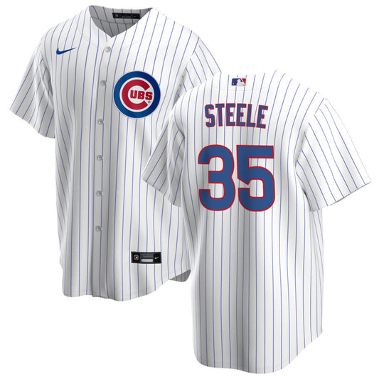 NIKE Men's Justin Steele Chicago Cubs Premium Twill White Home Replica Jersey