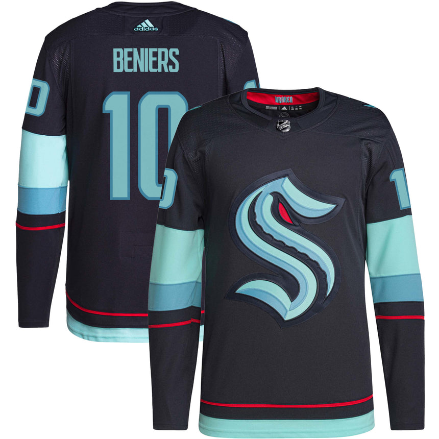 Men's Matty Beniers Seattle Kraken adidas Navy Home Authentic Primegreen Premium Jersey - Pro Jersey Sports