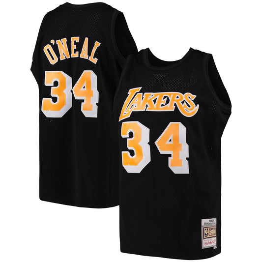 Men's Los Angeles Lakers Shaquille O'Neal Black Team Color Swingman Jersey by Mitchell & Ness - Pro Jersey Sports