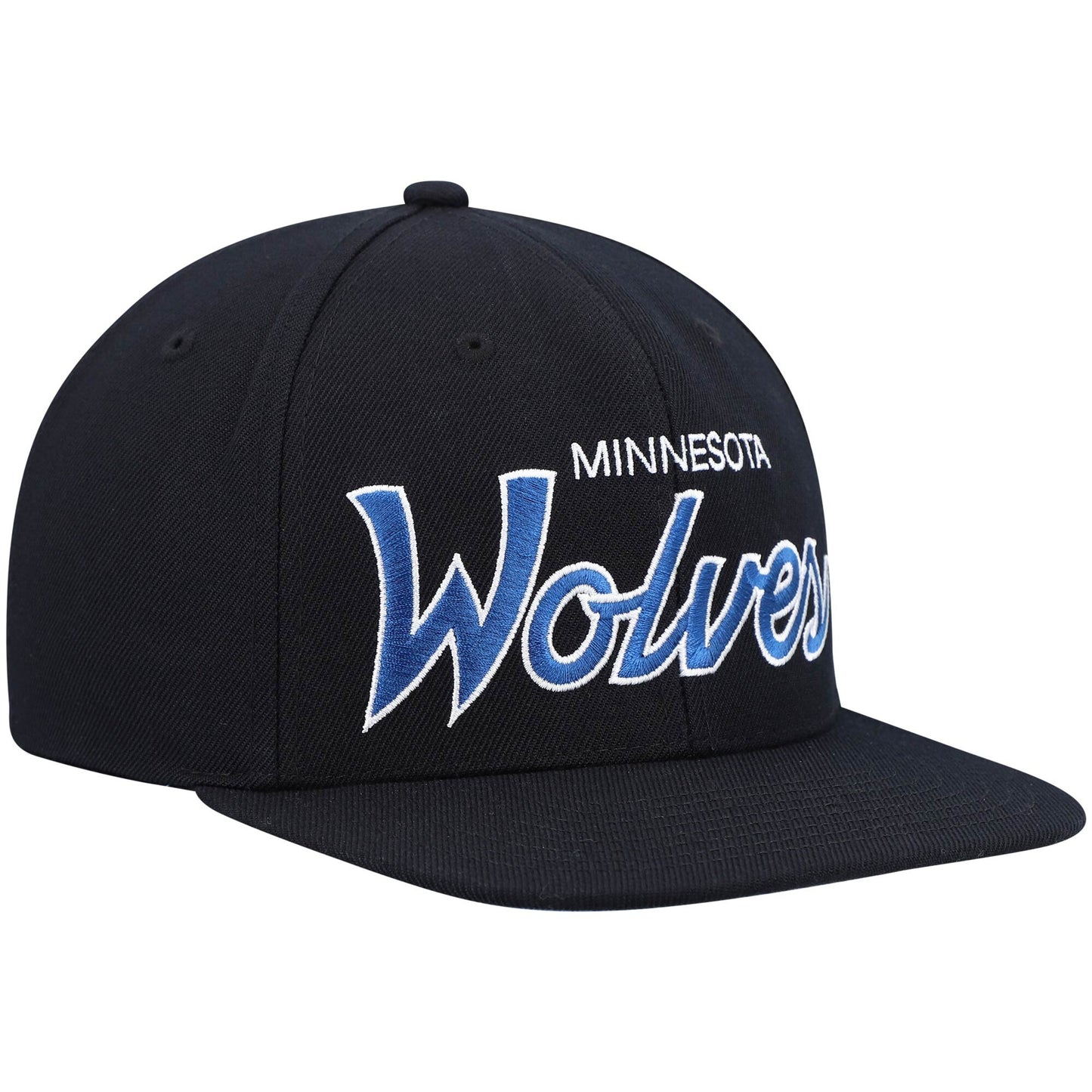 Minnesota Timberwolves Team Script 2.0 Black Mitchell & Ness Snapback Hat