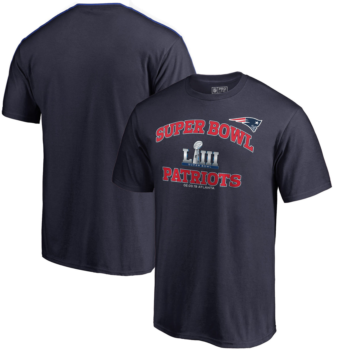 New England Patriots NFL Pro Line by Fanatics Branded Super Bowl LIII Bound Heart & Soul T-Shirt - Navy - Pro Jersey Sports