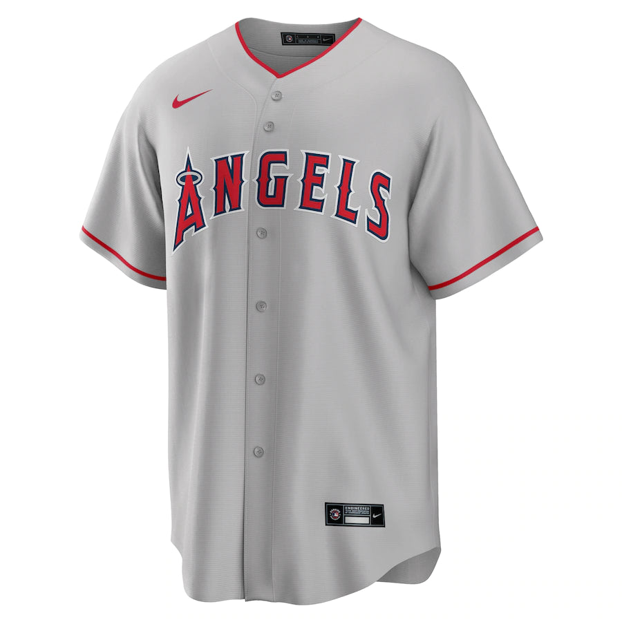Men's Los Angeles Angels Mike Trout Nike Road Gray Replica Player Jersey