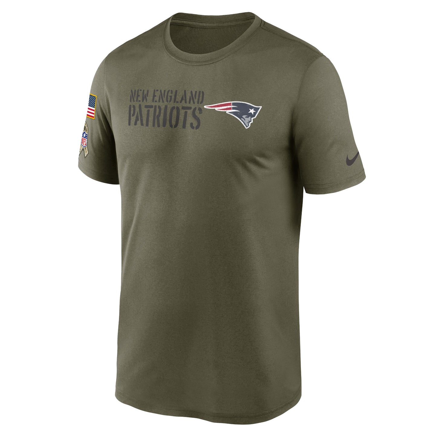 Men's New England Patriots Nike Olive 2022 Salute to Service Legend Team T-Shirt
