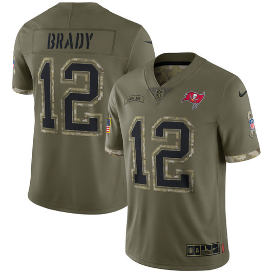 Men's Tom Brady Tampa Bay Buccaneers Nike 2022 Salute To Service Limited Jersey - Olive - Pro Jersey Sports
