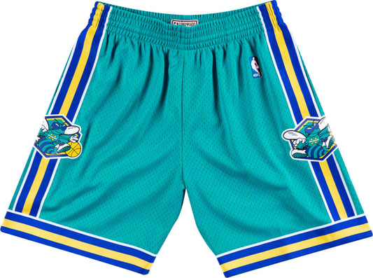 Men's New Orleans Hornets Mitchell and Ness Hardwood Classics Teal 2005-06 Swingman Shorts