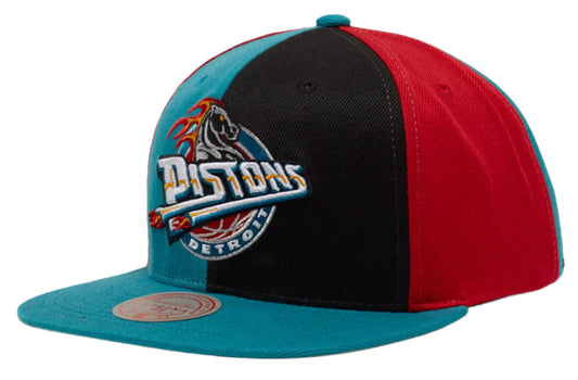 Men's Detroit Pistons Mitchell & Ness NBA Pinwheel Snapback Hat - Pro Jersey Sports