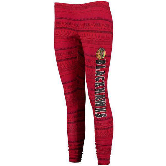 Women's Chicago Blackhawks Concepts Sport Red Comeback Tribal Leggings - Pro Jersey Sports - 1