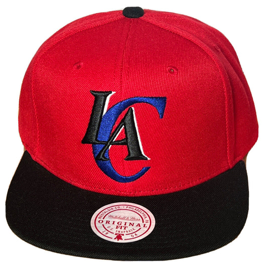 Los Angeles Clippers Hardwood Classics Mitchell & Ness 2 Tone Red/Black Reload 2.0 Snapback Hat - Pro Jersey Sports