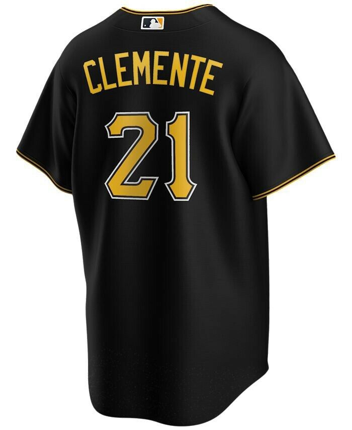 Men's Pittsburgh Pirates Roberto Clemente Nike Black Alternate Replica Jersey - Pro Jersey Sports