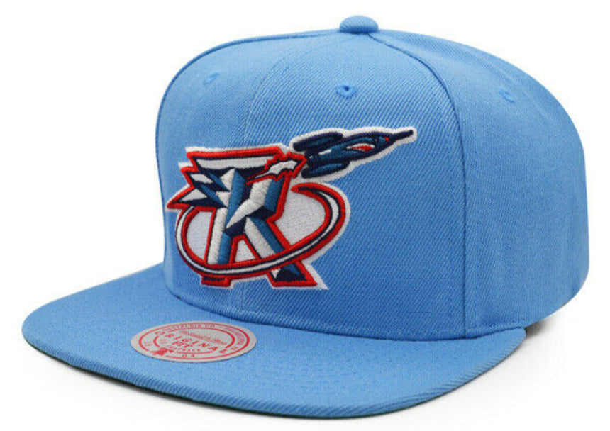 Men's Mitchell & Ness Houston Rockets Hardwood Classics Sky Blue Adjustable Snapback Hat - Pro Jersey Sports