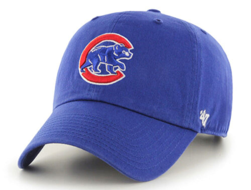 Men's Chicago Cubs 47 Brand Walking Bear Royal Clean Up Adjustable Hat - Pro Jersey Sports