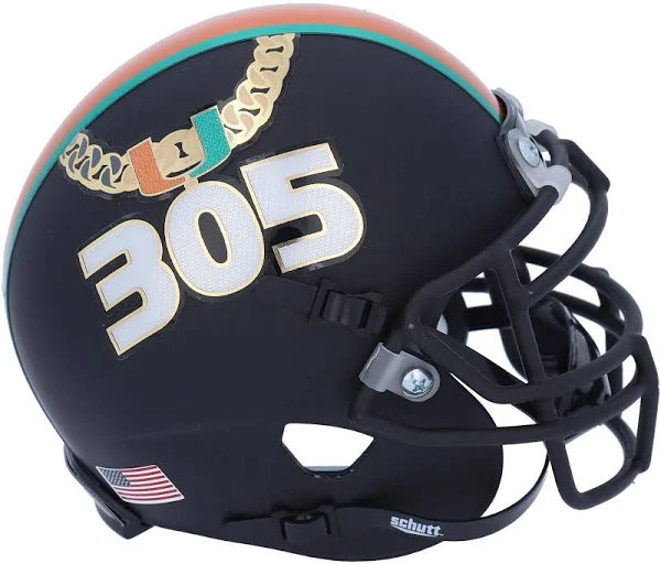 Miami Hurricanes 305 Turnover Chain Collector Series Replica Full Size Helmet - Pro Jersey Sports
