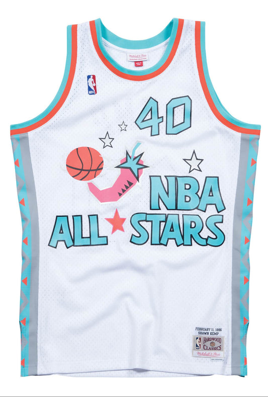 Men's Shawn Kemp All-Star West Mitchell & Ness 1996 White NBA Swingman Hardwood Classics Jersey - Pro Jersey Sports