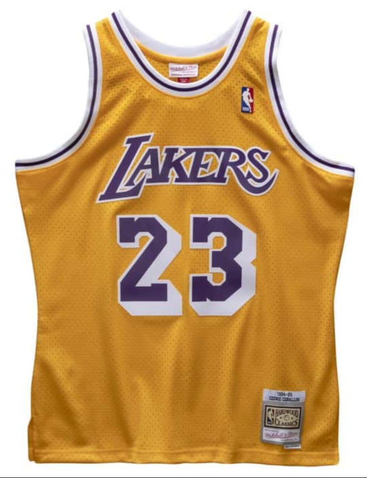 Men's Los Angeles Lakers Cedric Ceballos Mitchell & Ness Gold 1994-95 Hardwood Classics Swingman Jersey - Pro Jersey Sports
