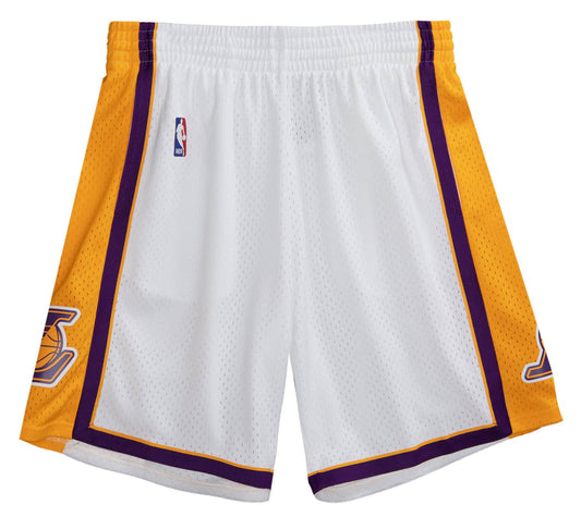 Los Angeles Lakers Mitchell and Ness Hardwood Classics 2009-2010 Home White Swingman Shorts - Pro Jersey Sports