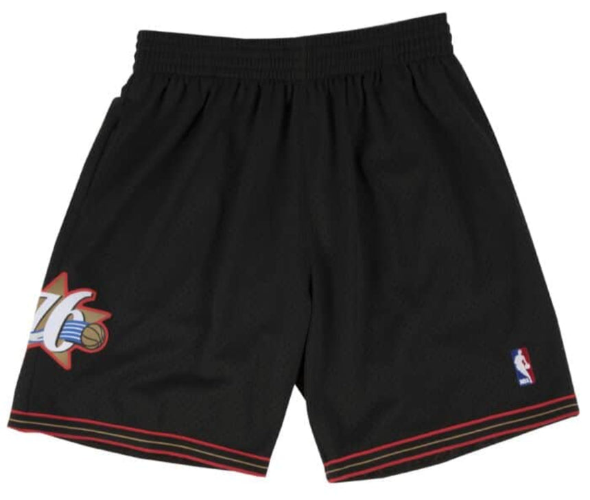 Men's Philadelphia 76ers Mitchell and Ness Hardwood Classics Black 2000-01 Swingman Shorts - Pro Jersey Sports