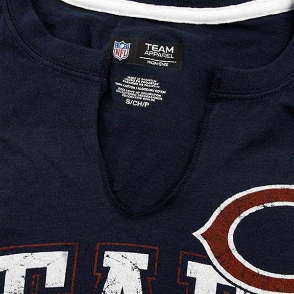 Chicago Bears Ladies Go For Two Split Neck T-Shirt - Navy Blue - Pro Jersey Sports - 2