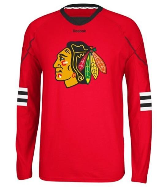 Reebok Jonathan Toews Chicago Blackhawks Red Edge Long Sleeve Jersey T-Shirt - Pro Jersey Sports - 2