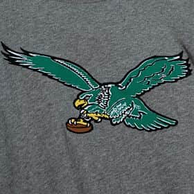 Youth Philadelphia Eagles Mitchell and Ness Gray/Kelly Colorblock T-Shirt - Pro Jersey Sports