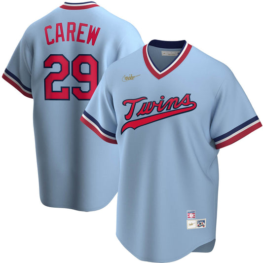 Men's Nike Rod Carew Blue Cooperstown Collection Player Jersey