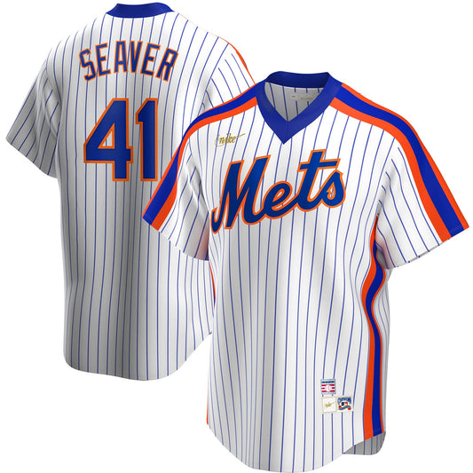 Men’s Nike Tom Seaver New York Mets Cooperstown Collection Royal Pinstripe Replica Jersey