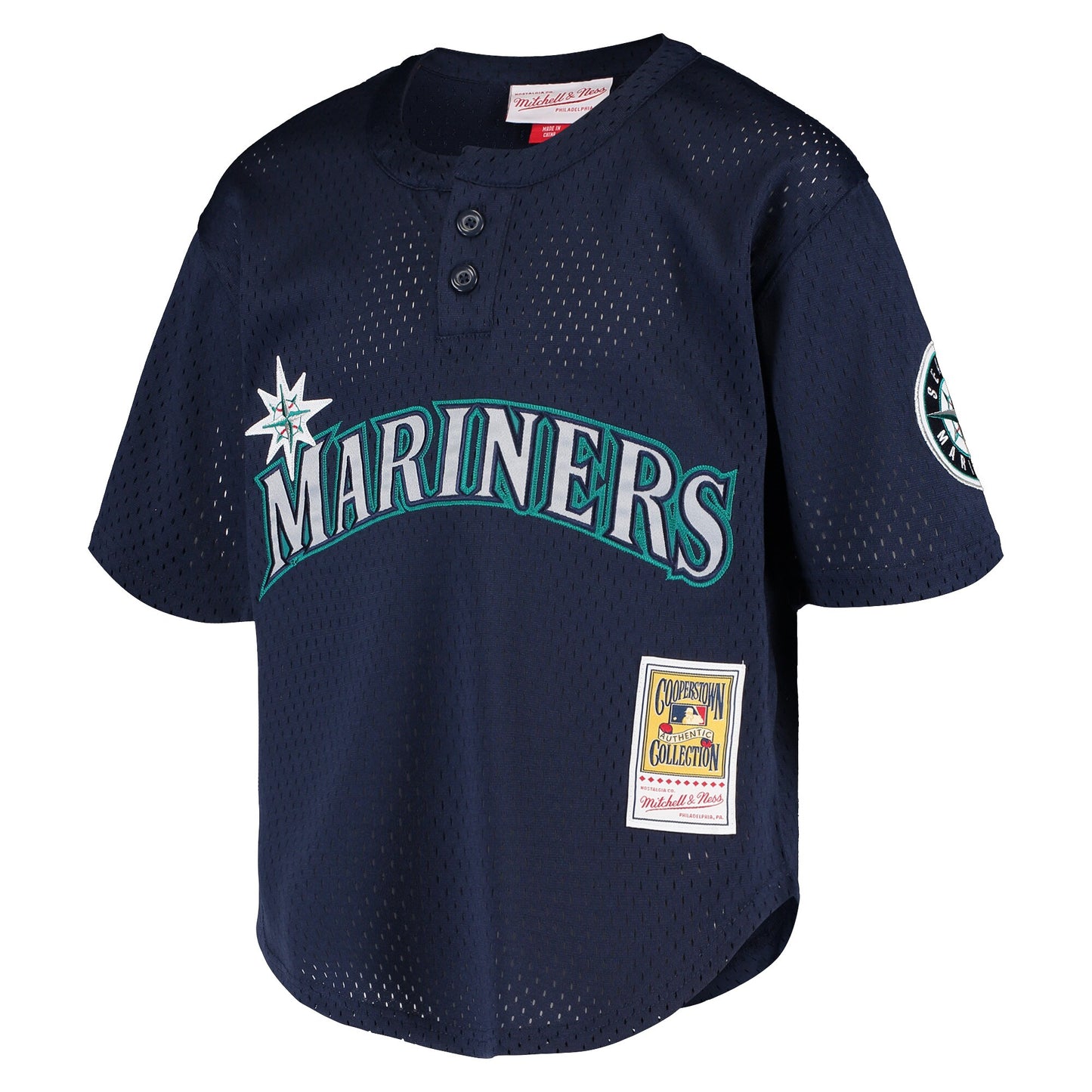 Youth Seattle Mariners Ken Griffey Jr. Mitchell & Ness Navy Cooperstown Collection Mesh Batting Practice Jersey