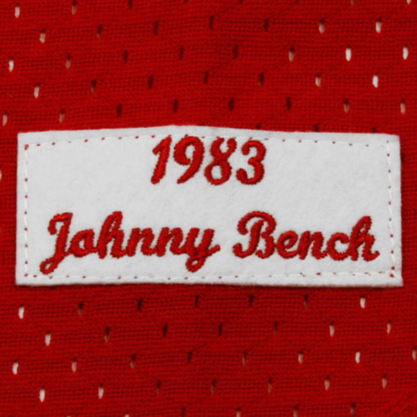 Men's Cincinnati Reds Johnny Bench Mitchell & Ness Red 1983 Authentic Cooperstown Collection Mesh Batting Practice Jersey